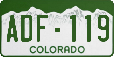 CO license plate ADF119