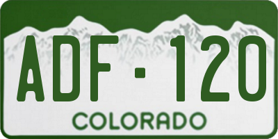 CO license plate ADF120