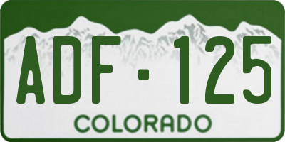 CO license plate ADF125