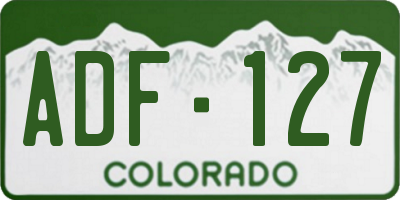 CO license plate ADF127