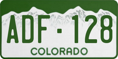 CO license plate ADF128
