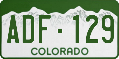 CO license plate ADF129