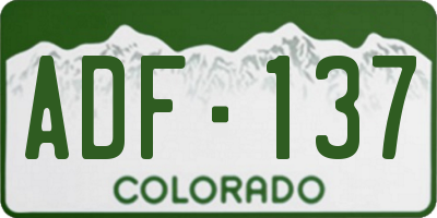 CO license plate ADF137