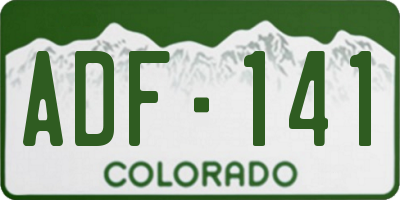 CO license plate ADF141