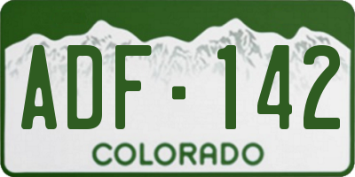 CO license plate ADF142