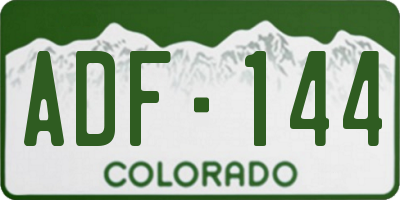CO license plate ADF144