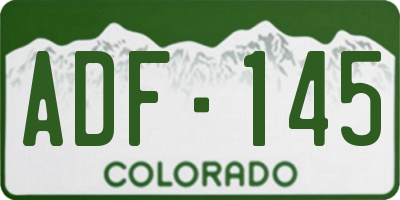 CO license plate ADF145