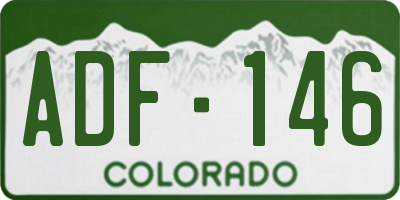 CO license plate ADF146