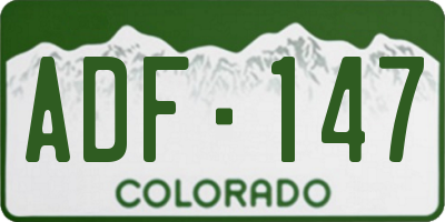 CO license plate ADF147