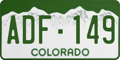 CO license plate ADF149