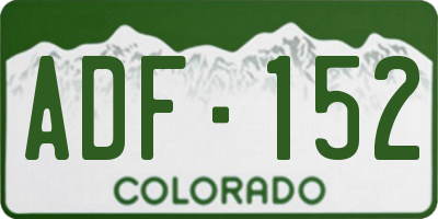 CO license plate ADF152