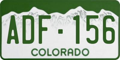 CO license plate ADF156