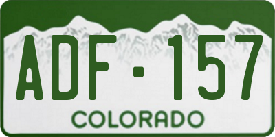 CO license plate ADF157