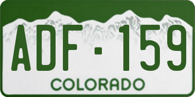CO license plate ADF159