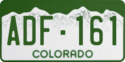 CO license plate ADF161