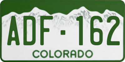 CO license plate ADF162