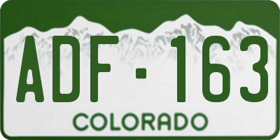 CO license plate ADF163