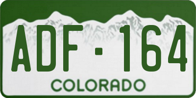 CO license plate ADF164