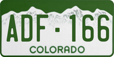 CO license plate ADF166
