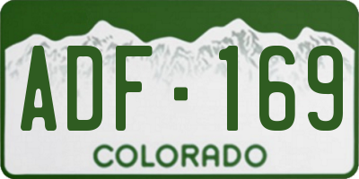CO license plate ADF169