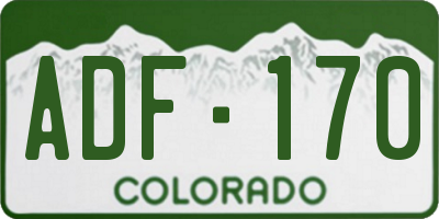 CO license plate ADF170