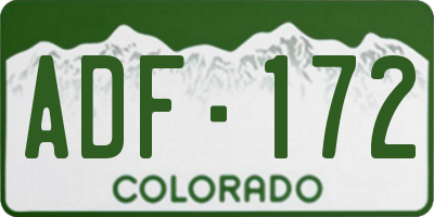 CO license plate ADF172