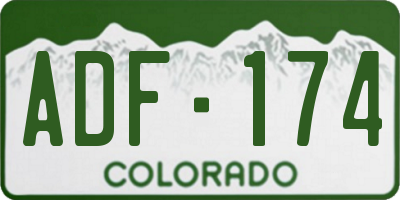 CO license plate ADF174