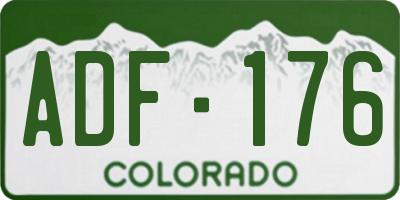 CO license plate ADF176
