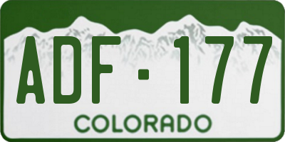 CO license plate ADF177