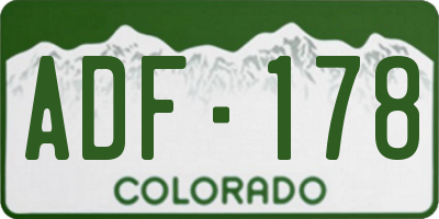 CO license plate ADF178