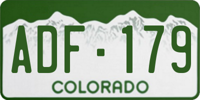 CO license plate ADF179