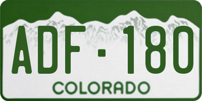 CO license plate ADF180