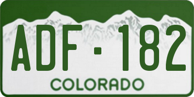 CO license plate ADF182
