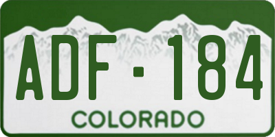 CO license plate ADF184