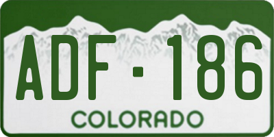 CO license plate ADF186