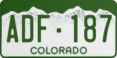 CO license plate ADF187