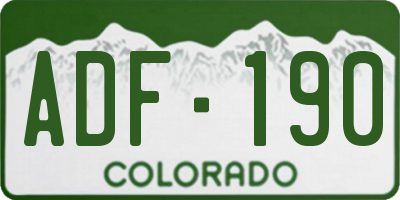 CO license plate ADF190