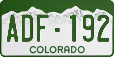 CO license plate ADF192