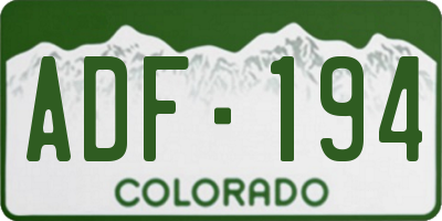 CO license plate ADF194