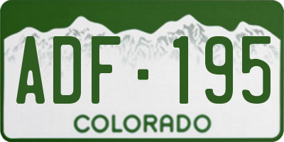 CO license plate ADF195