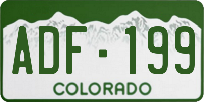 CO license plate ADF199