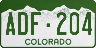 CO license plate ADF204