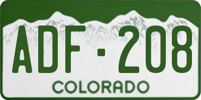 CO license plate ADF208