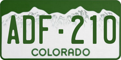 CO license plate ADF210