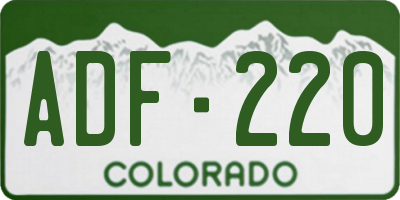 CO license plate ADF220