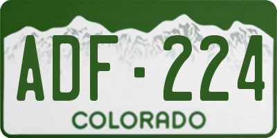 CO license plate ADF224