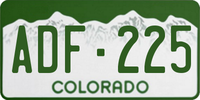 CO license plate ADF225
