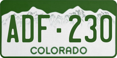 CO license plate ADF230