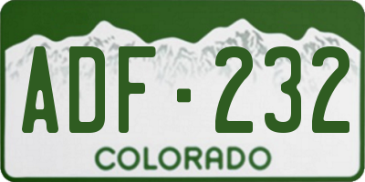 CO license plate ADF232