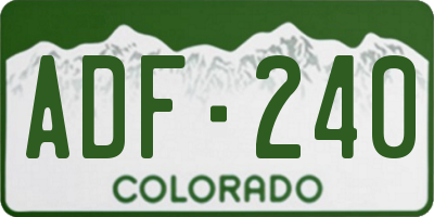 CO license plate ADF240